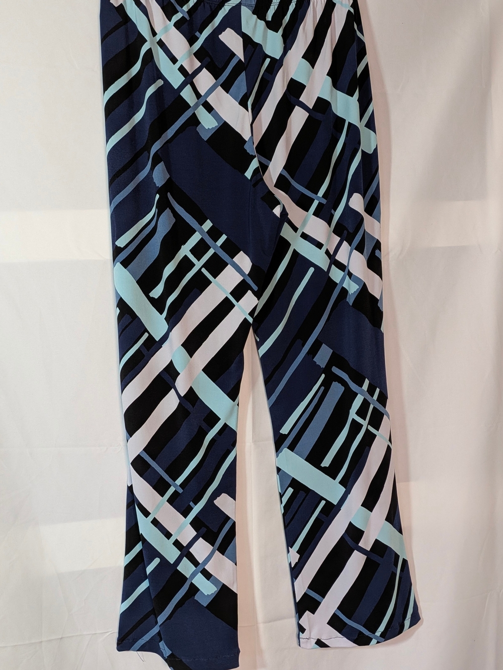 Chico's Easywear navy Geometric Print Wide-Leg Pants